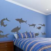 Sharks Vinyl Wall Decal Set